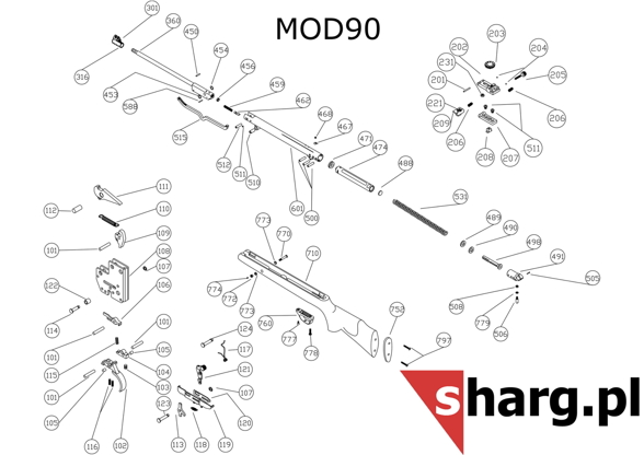 Spring follower pin for Hatsan MOD 55S-105X Torpedo (500)