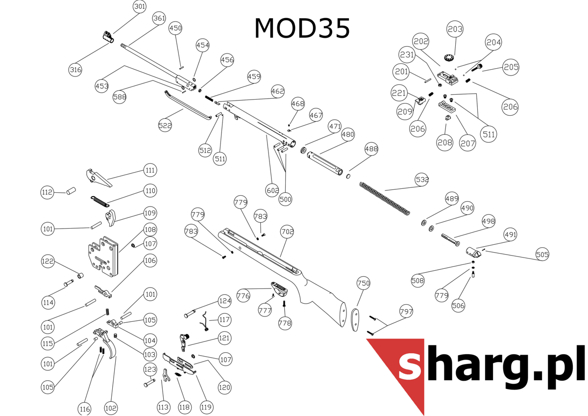 Spring follower pin for Hatsan MOD 55S-105X Torpedo (500)