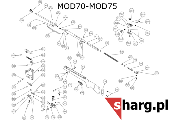 Spring follower pin for Hatsan MOD 55S-105X Torpedo (500)