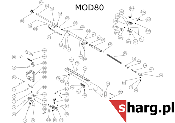 Spring follower pin for Hatsan MOD 55S-105X Torpedo (500)