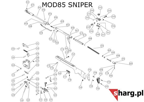 Spring follower pin for Hatsan MOD 55S-105X Torpedo (500)