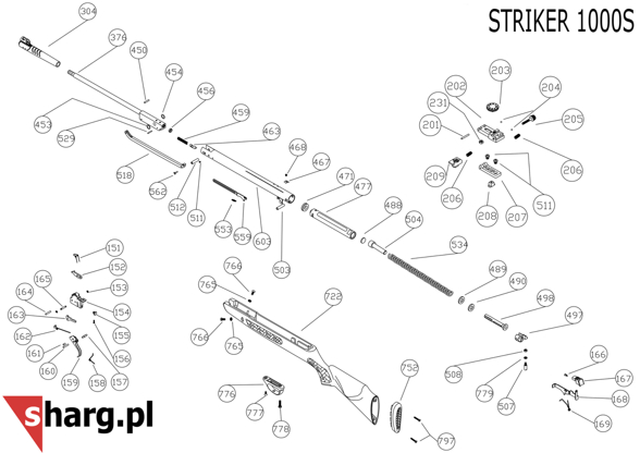 Spring guide with front bushing for Hatsan Striker (504)