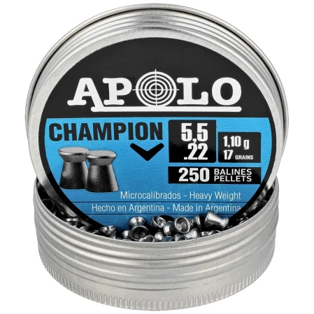 Apolo Champion AirGun Pellets .22/5.5mm, 250 pcs 1.10g/17.0gr (19501)