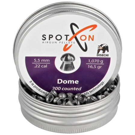 Spoton Dome .22/5.5mm AirGun Pellets, 200 psc 1.07g/16.5gr