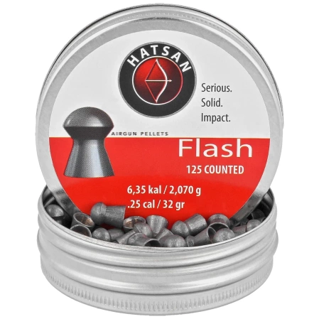 Hatsan Flash .25/6.35mm AirGun Pellets, 125 psc 2.07g/32.0gr