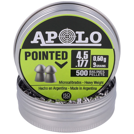 Apolo Pointed AirGun Pellets .177 / 4.5 mm, 500 pcs 0.60g/9.0gr (19101)