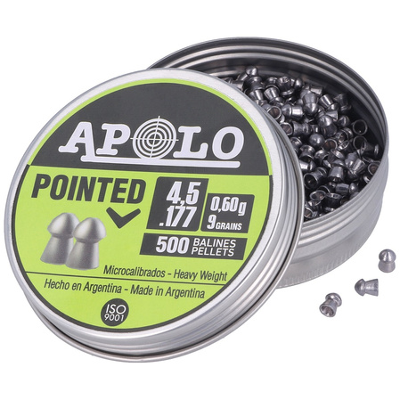 Apolo Pointed AirGun Pellets .177 / 4.5 mm, 500 pcs 0.60g/9.0gr (19101)