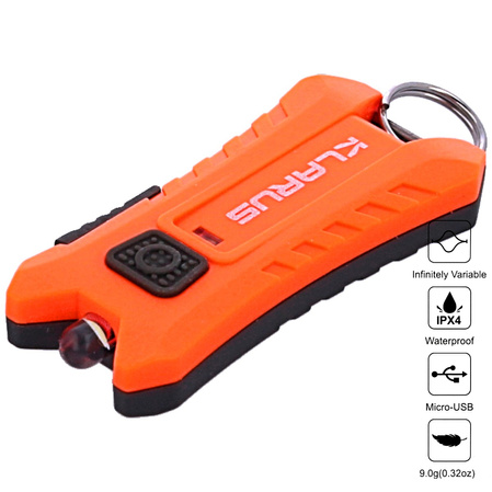 Latarka Klarus 40lm, Li-ion Battery / 120mAh USB Keychain Light (Mi2 Mi2 ENERGY ORANGE)