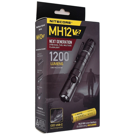 Latarka NiteCore MH12 V2 1200 lm, MultiTask Hybrid z uchwytem