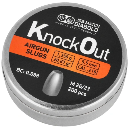 JSB Slug KnockOut .216 / 5.50 mm, 1.350 g, 200 pcs (546022-200)