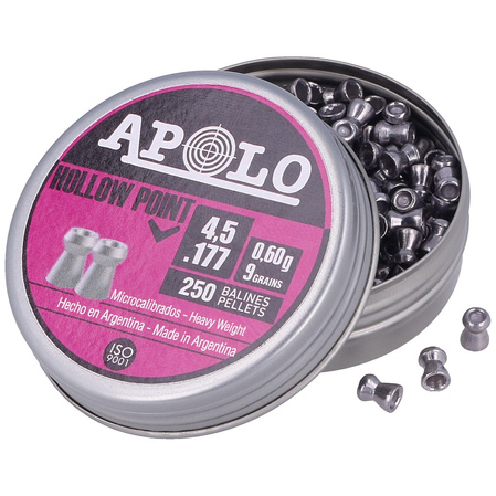 Apolo Hollow Point AirGun Pellets .177 / 4.52 mm, 250 pcs 0.60g/9.0gr (19201-2)