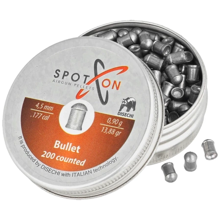 Spoton Bullet .177/4.5mm AirGun Pellets, 200 psc 0.90g/13.88gr