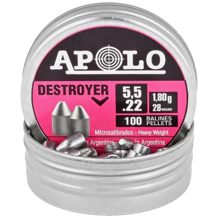 Apolo Destroyer AirGun Pellets .22/5.5 mm, 100 pcs 1.80g/28.0gr (19901)