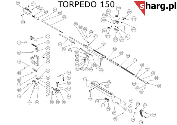 Stock spacers 130mm for MOD85, MOD125, Torpedo 150 (753)