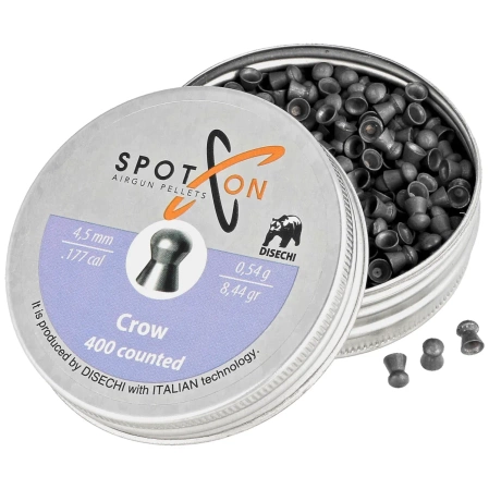 Spoton Crow .177/4.5mm AirGun Pellets, 400 psc 0.54g/8.44gr