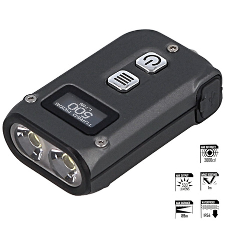 Latarka NiteCore TINI2 Gray 500 lm, Li-ion Battery/280mAh