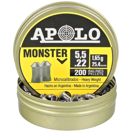 Apolo Monster AirGun Pellets .22/5.5 mm, 200 pcs 1.65g/25.4gr (19931)