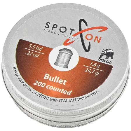 Śrut Spoton Bullet .22/5.5mm AirGun Pellets, 200 psc 1.60g/24.7gr