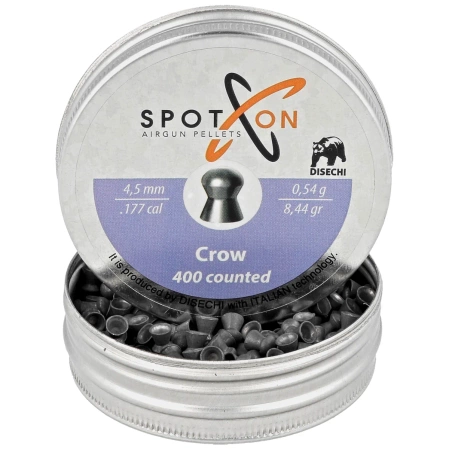 Spoton Crow .177/4.5mm AirGun Pellets, 400 psc 0.54g/8.44gr