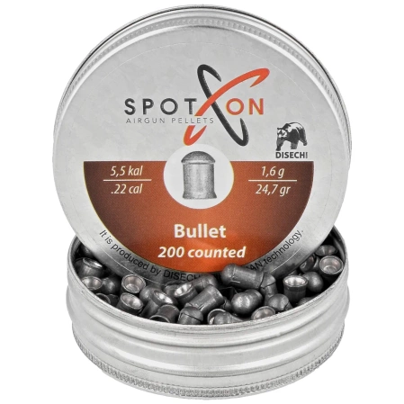 Śrut Spoton Bullet .22/5.5mm AirGun Pellets, 200 psc 1.60g/24.7gr