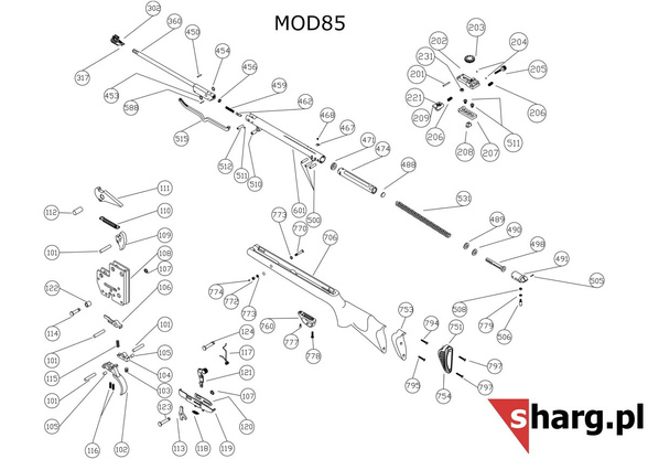 Podkładka metalowa kostki lufy do wiatrówki Hatsan (453)
