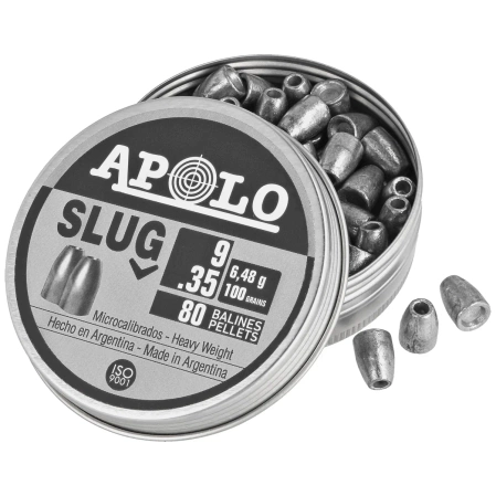 Apolo Slug 100 AirGun Pellets .35/9 mm, 80 pcs 6.48g/100.0gr (19308)