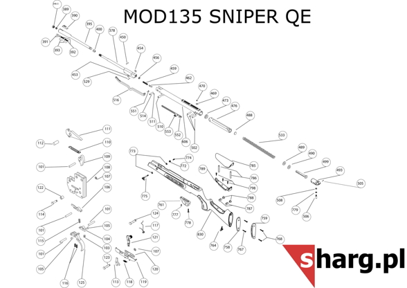 Podkładki dystansowe do kolby wys. 122mm dla MOD135 QE Sniper, Proxima, Dominator 200S (758)