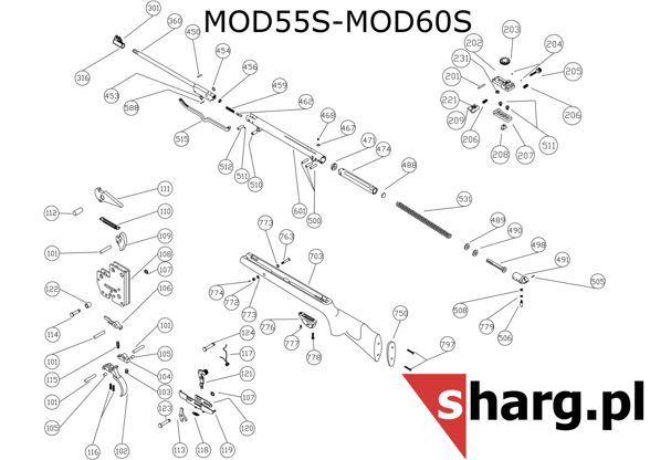 Sprężyna blokady lufy do Hatsan MOD 33-35S, MOD 55S-135 (459)