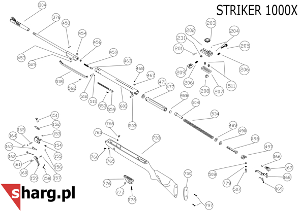 Sprężyna prowadnicy dźwigni do wiatrówki Hatsan Striker (553)
